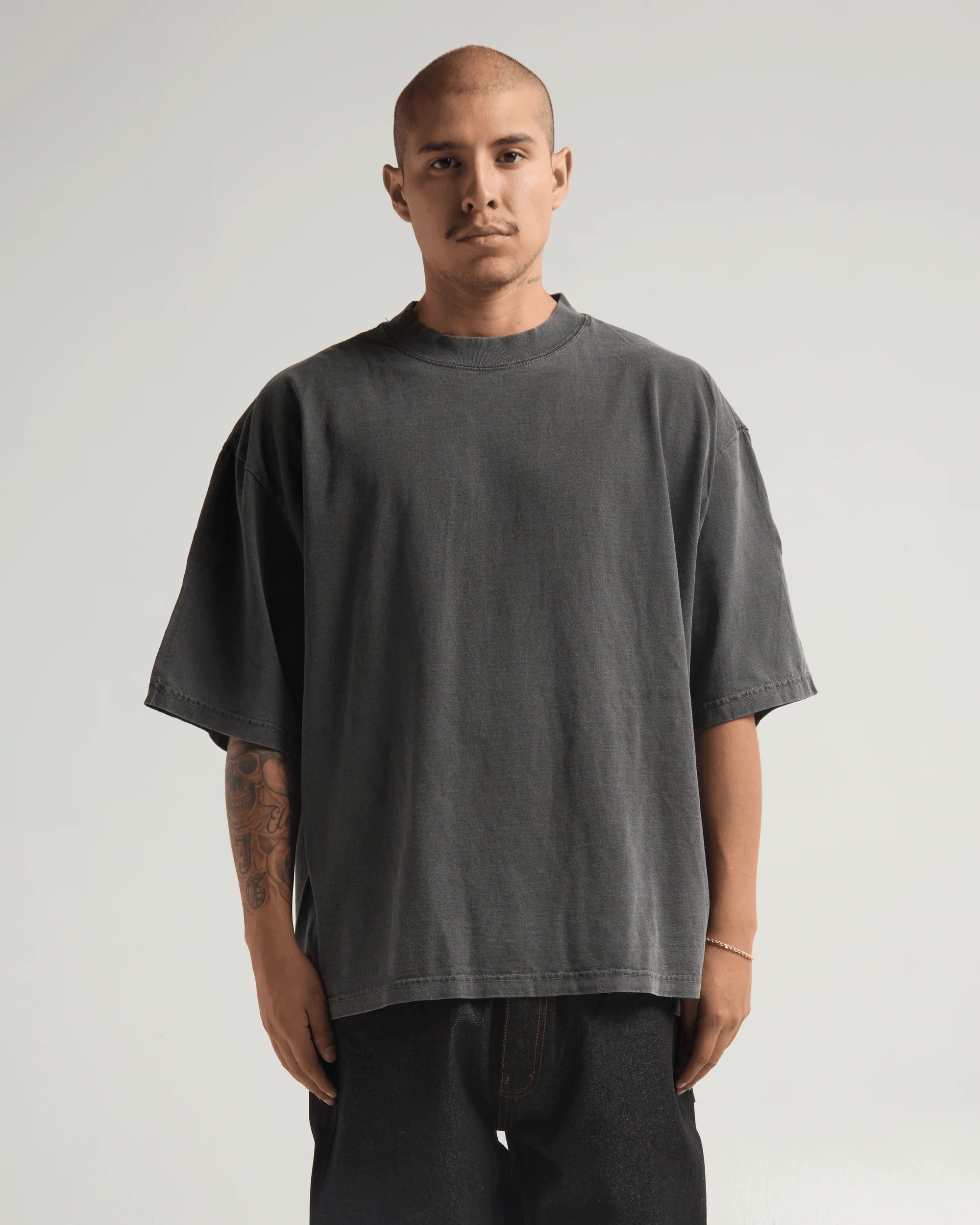 Charcoal Grey Drop Shoulder Oversize T-Shirt
