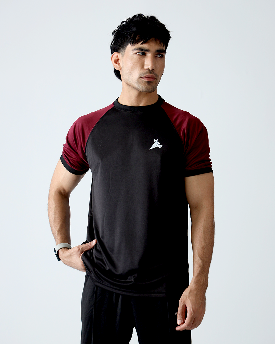 Maroon & Balck Premium Quality Dri-fit T-shirt (Unisex)