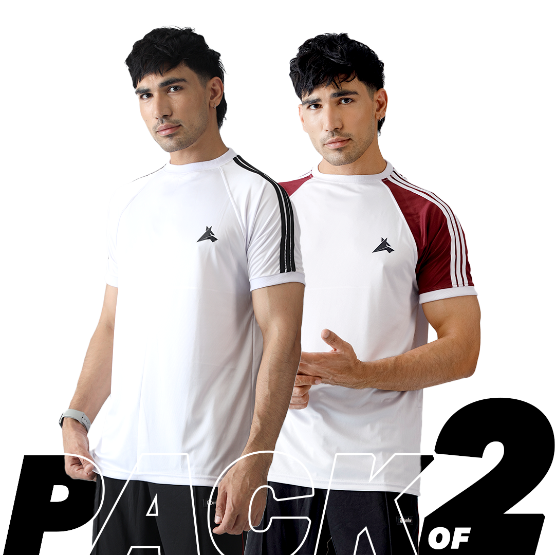 Pack of Two Tri-Liner Breathable Dri-fit T-shirts (Unisex)
